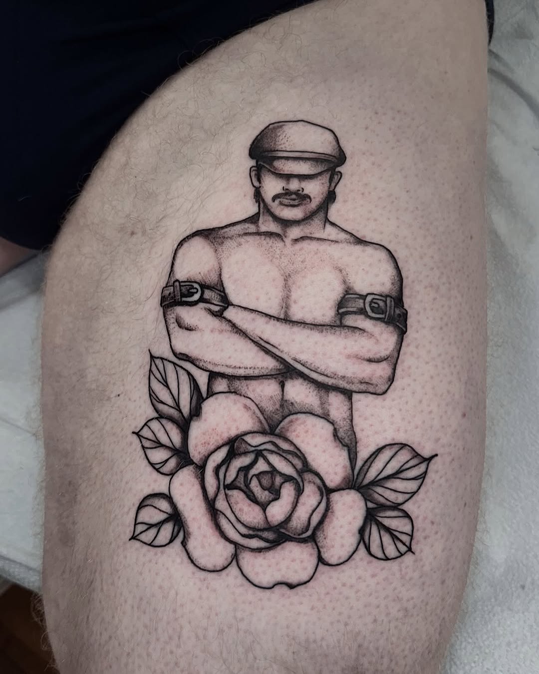 Tattoo by @joeyrosadotattoos — illustrative, black_and_grey