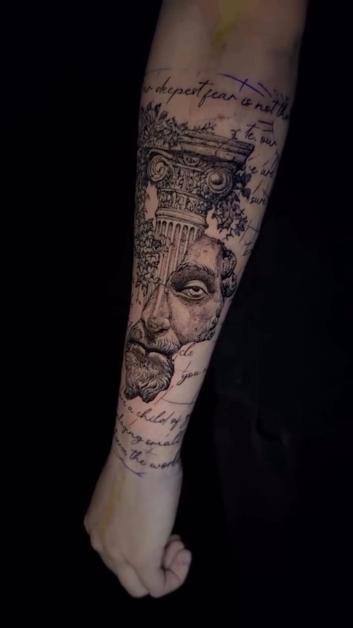 Tattoo by @chinoblackink — black_and_grey, realism