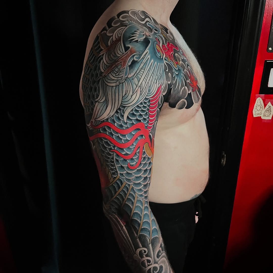 Tattoo by @taintidtats — japanese_irezumi, black_and_grey