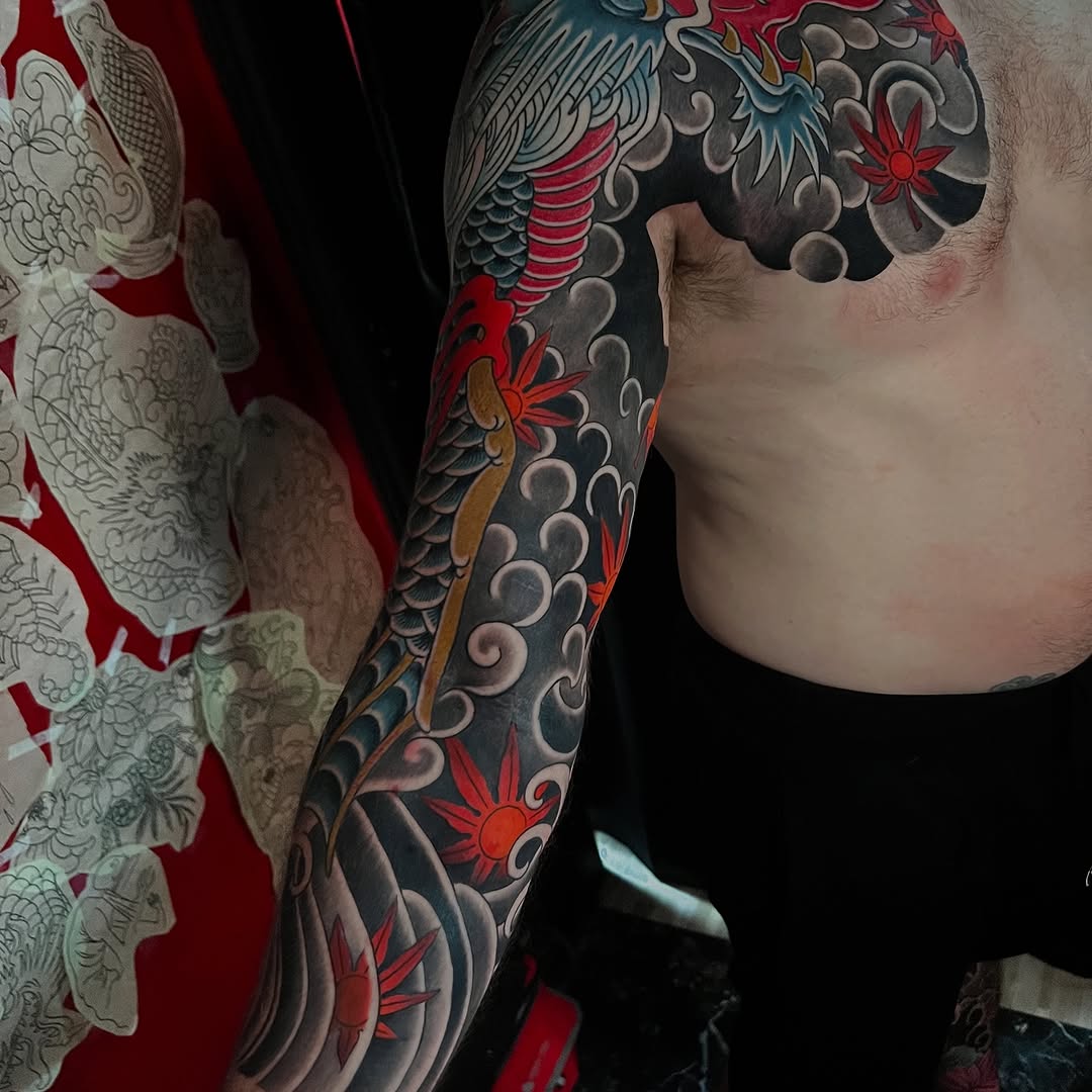 Tattoo by @taintidtats — japanese_irezumi, black_and_grey