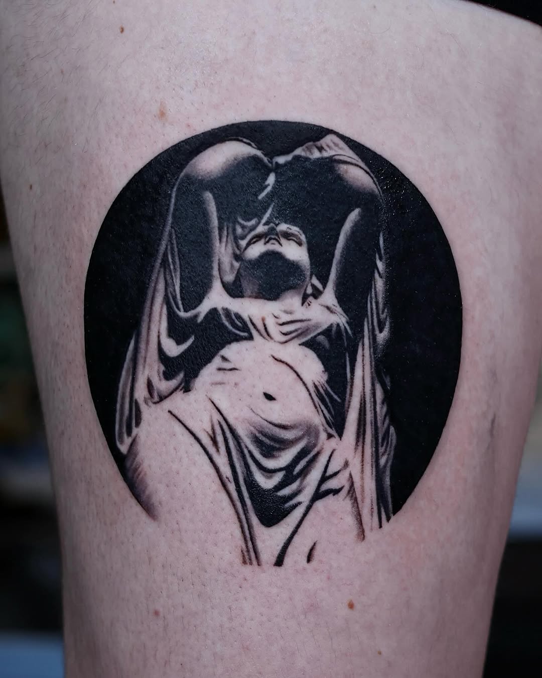 Tattoo by @scottmakesart — blackwork, realism