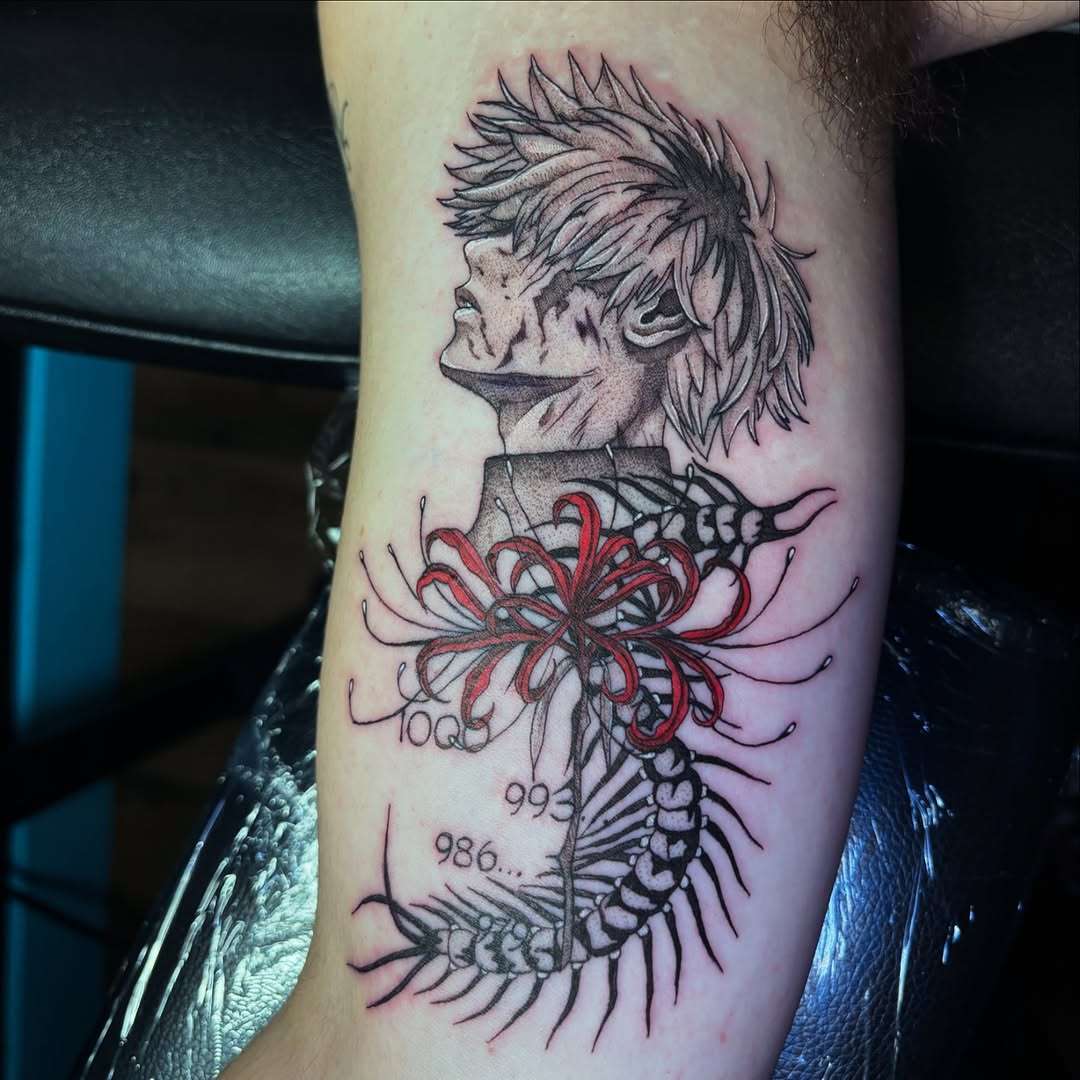Tattoo by @kiwi.tatties — illustrative, black_and_grey