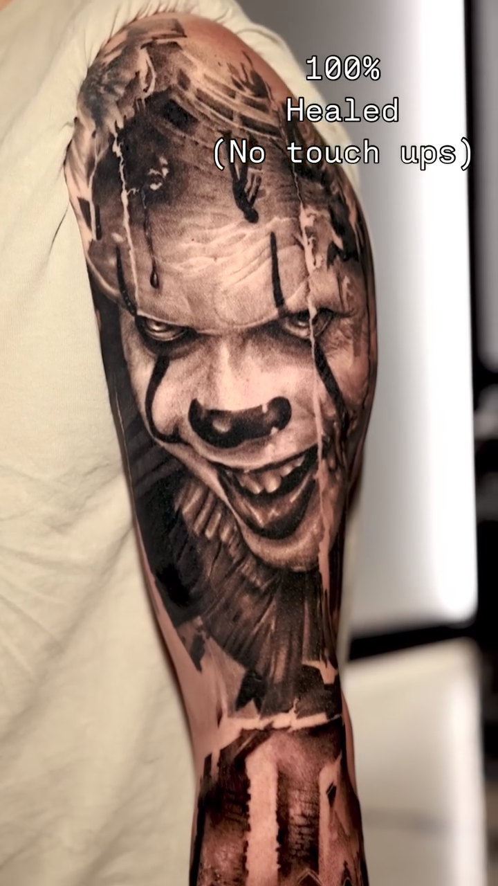 Tattoo by @juan_haka — dark_realism, black_and_grey