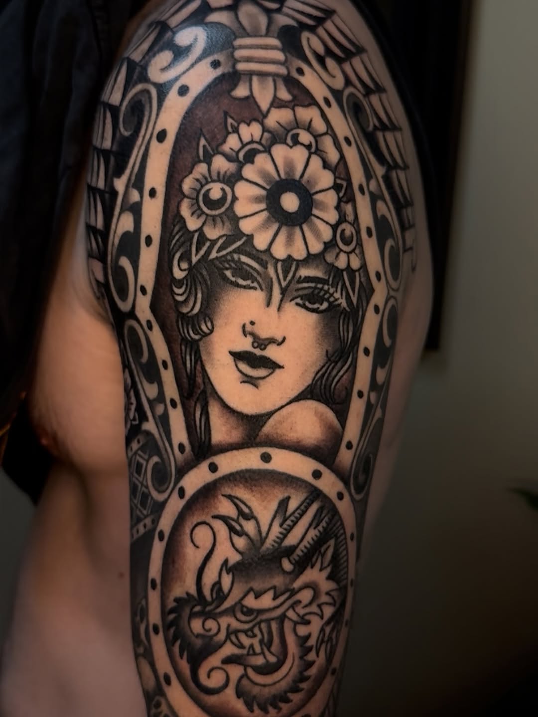 Tattoo by @coryallentattoos β black_and_grey