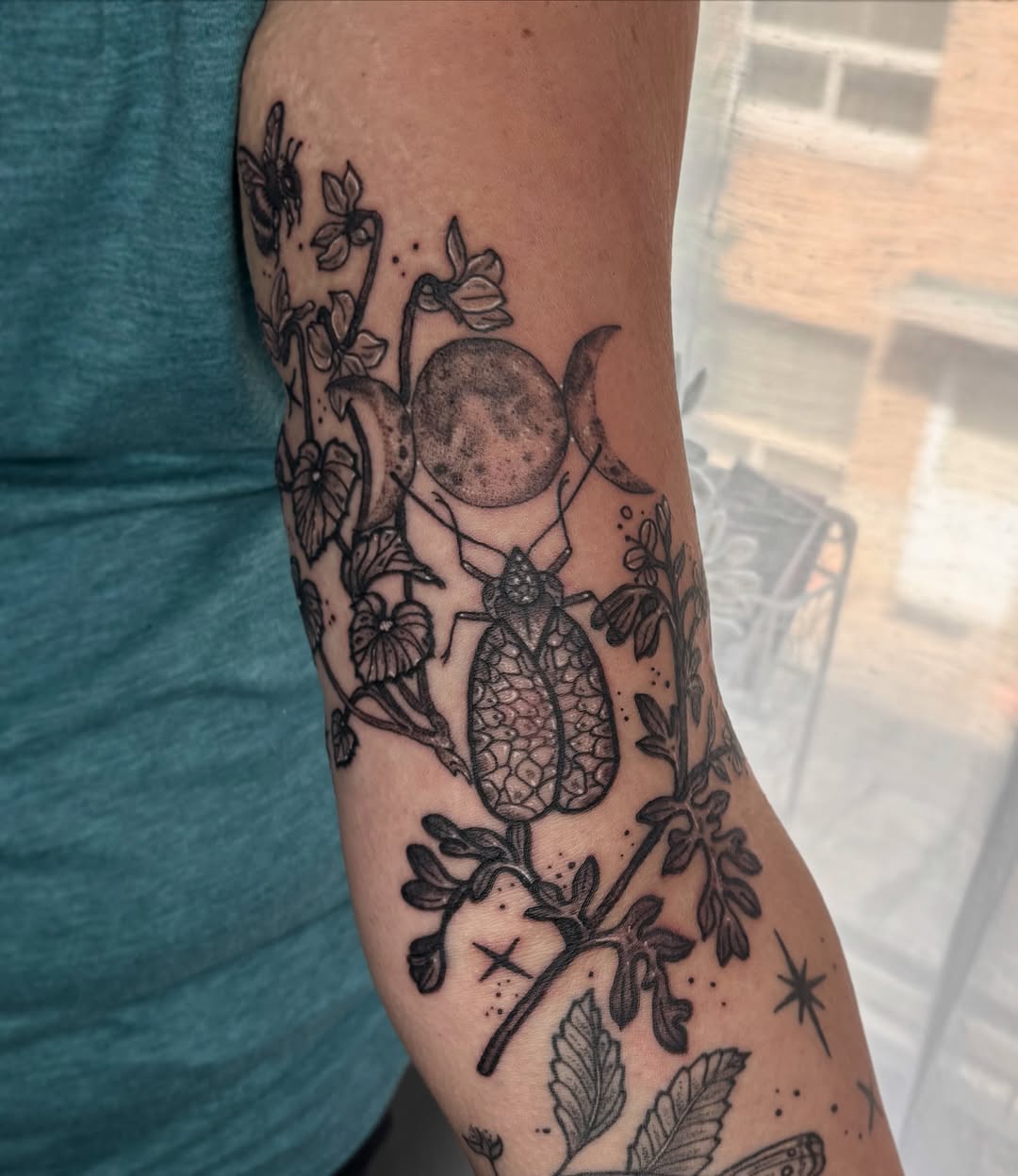 Tattoo by @destiney.tattoos — illustrative, black_and_grey
