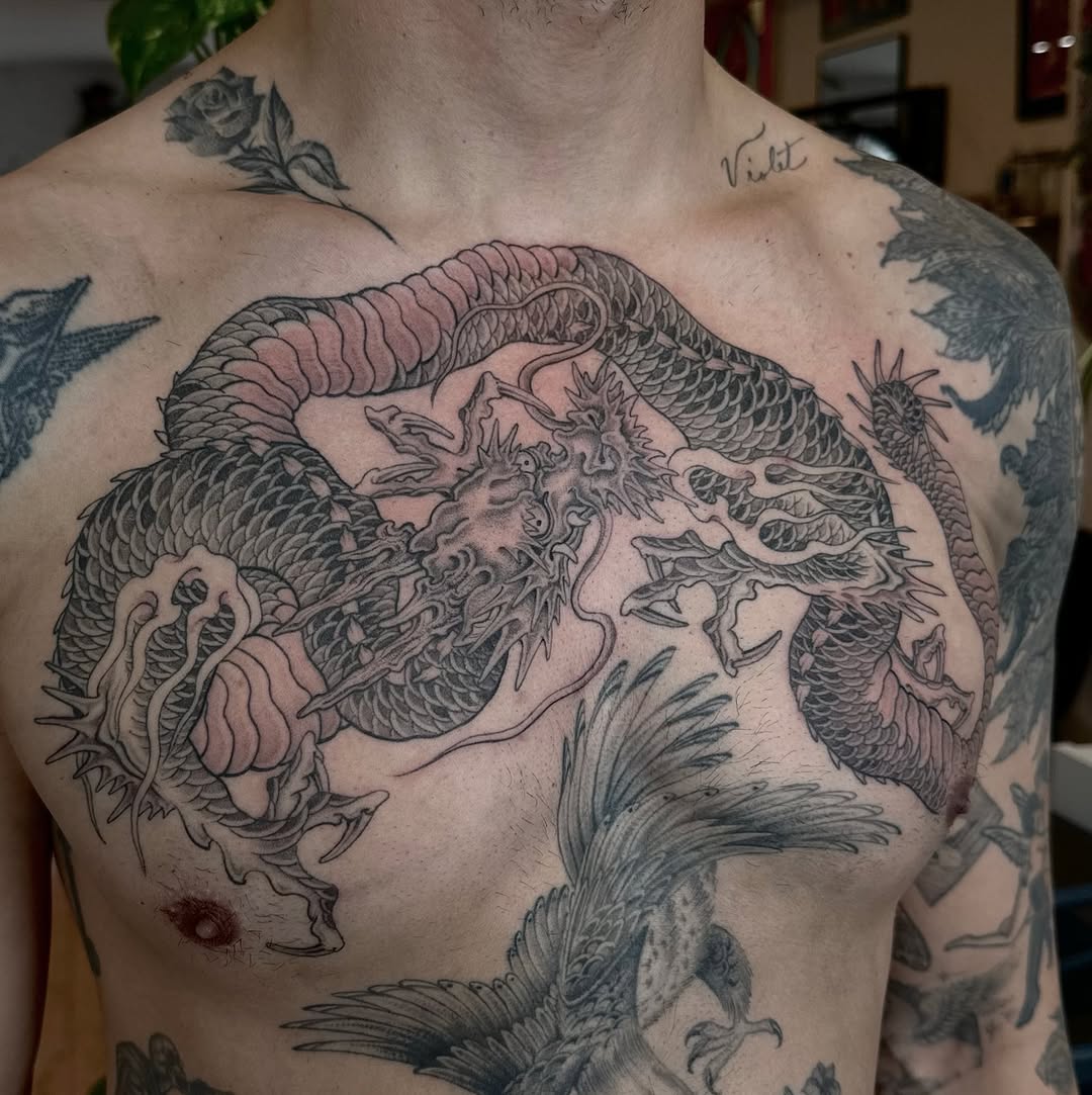 Tattoo by @adriannastabs — japanese_irezumi, black_and_grey