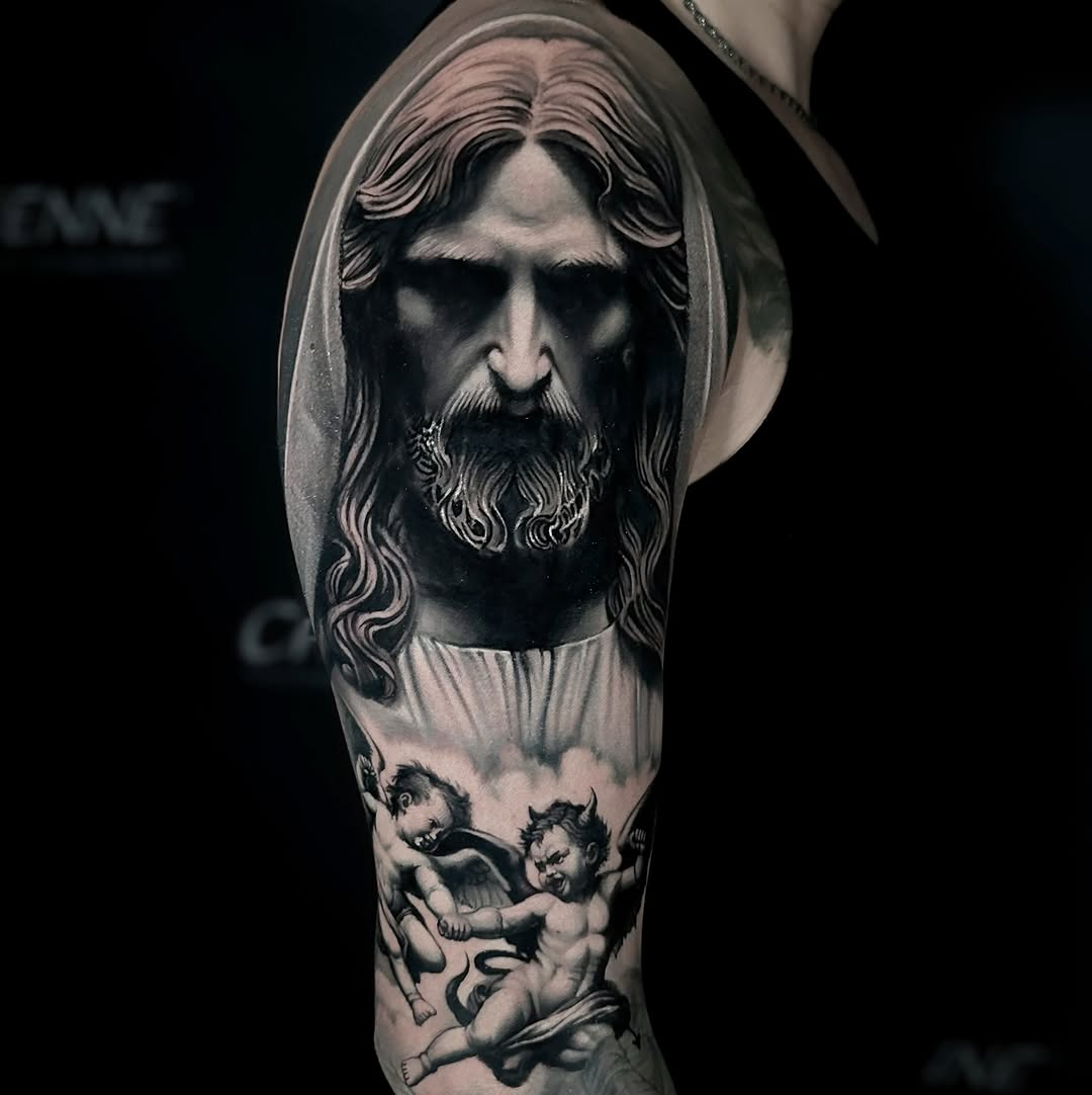Tattoo by @giuseppe_gibi_bonelli — realism, black_and_grey