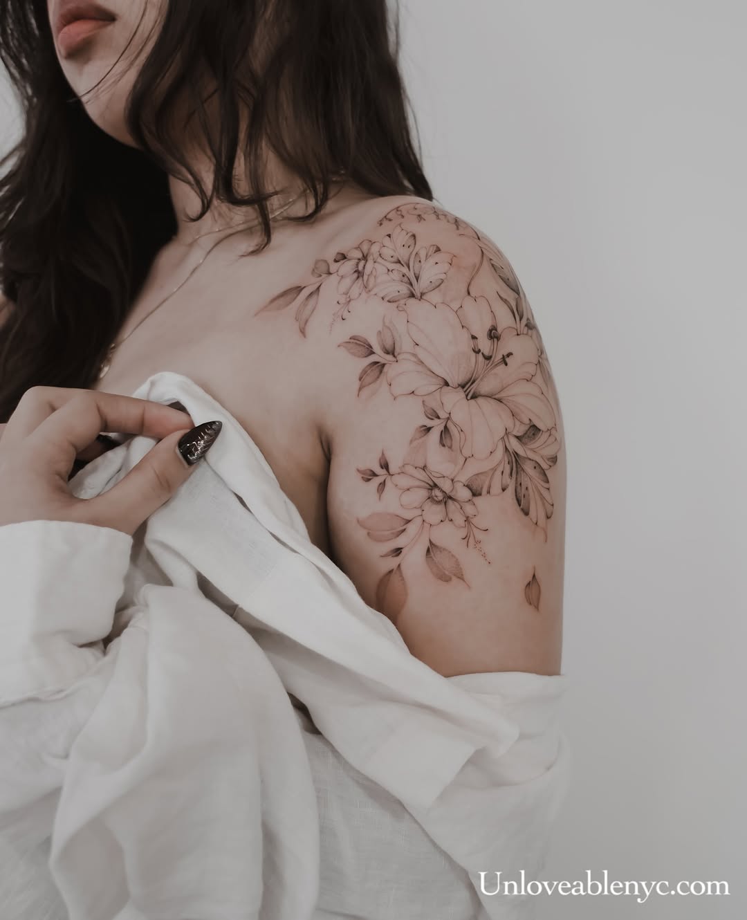 Tattoo by @unloveable.nyc — fine_line, black_and_grey