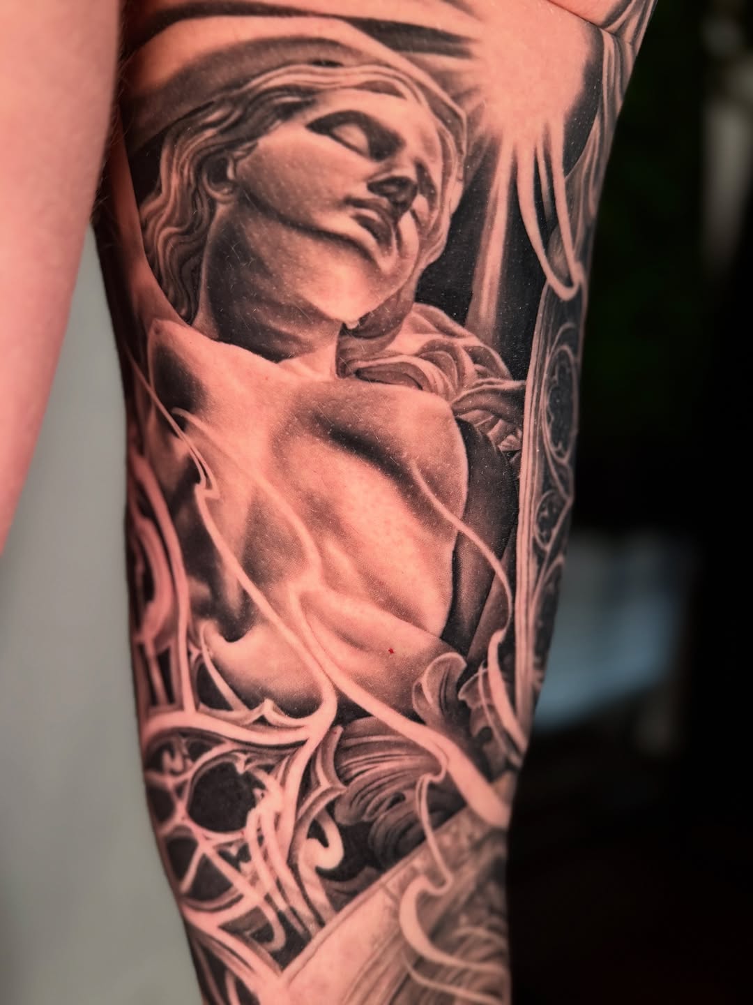 Tattoo by @april.rayne.tattoos β realism, black_and_grey
