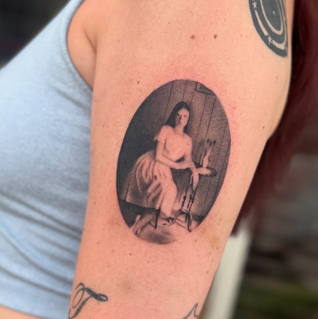 Tattoo by @_haloink_ — realism, black_and_grey