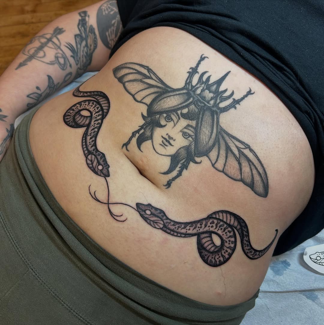 Tattoo by @samperrytattoos — black_and_grey, neo_traditional