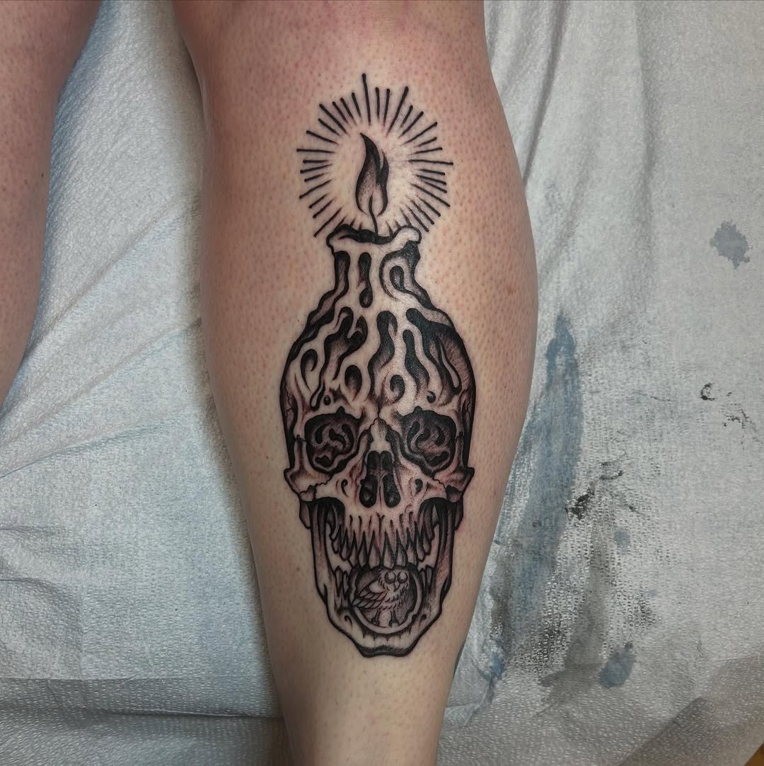 Tattoo by @samperrytattoos — black_and_grey, dark_realism