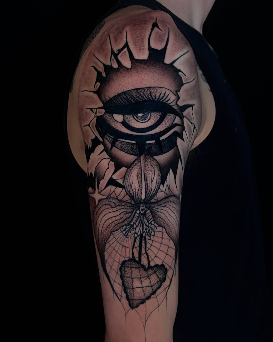 Tattoo by @amc.tattoos — blackwork, illustrative