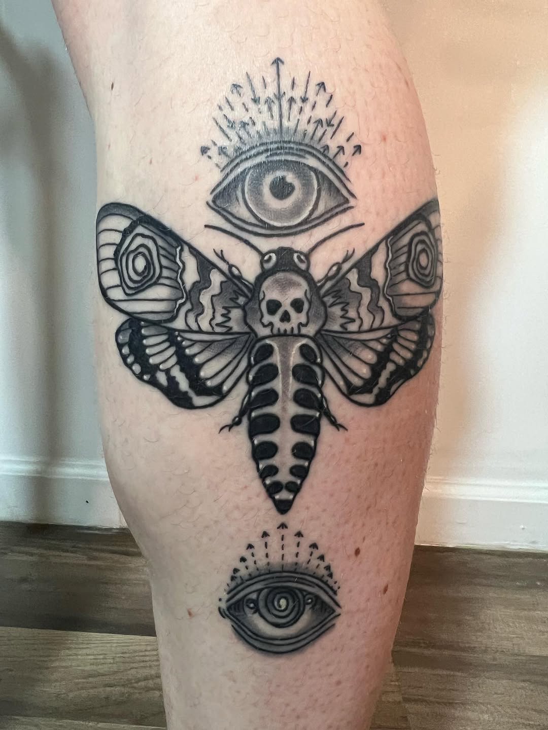 Tattoo by @steven_blackheart — black_and_grey, dark_realism