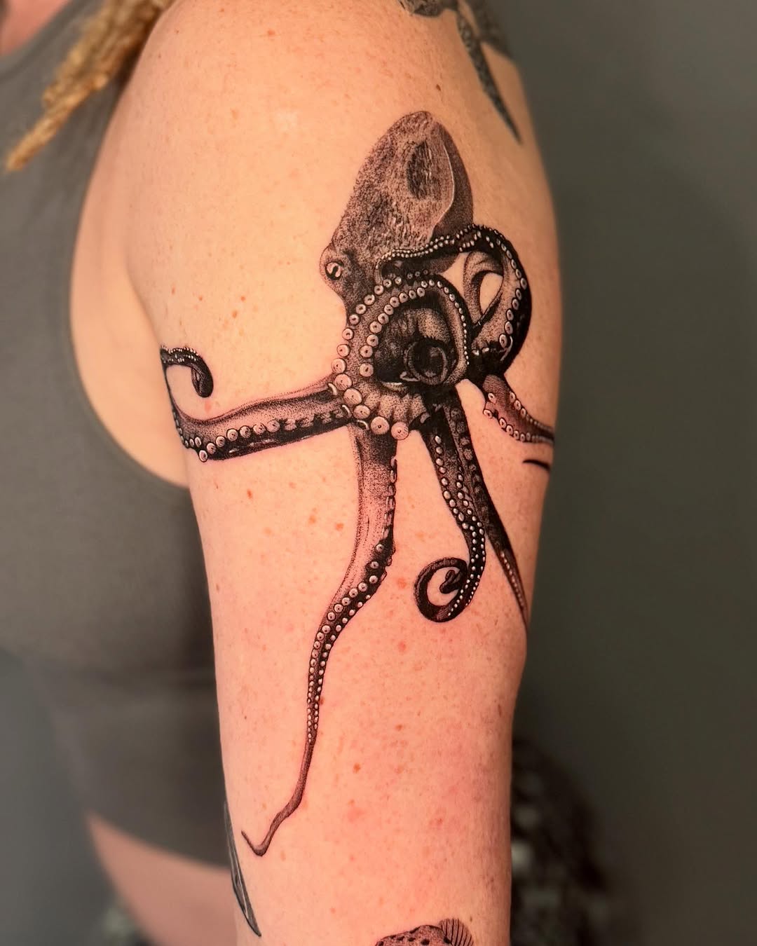 Tattoo by @amberstarrartistry — black_and_grey, realism