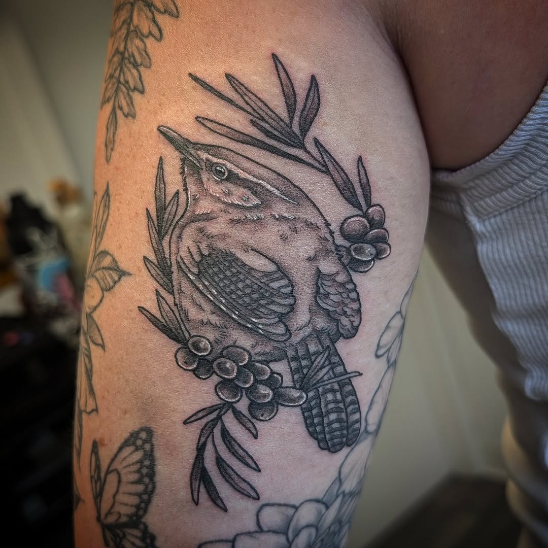 Tattoo by @cabinfevertattoo โ black_and_grey, realism