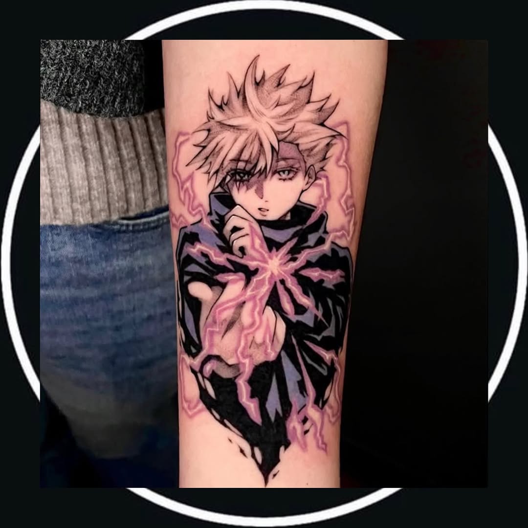 Tattoo by @tattoosgumi — anime, black_and_grey