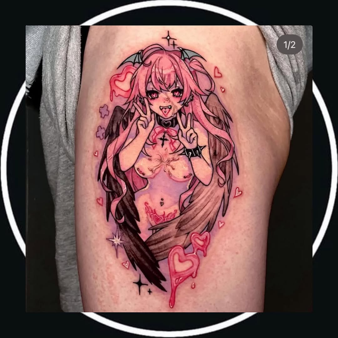 Tattoo by @tattoosgumi — new_school, anime