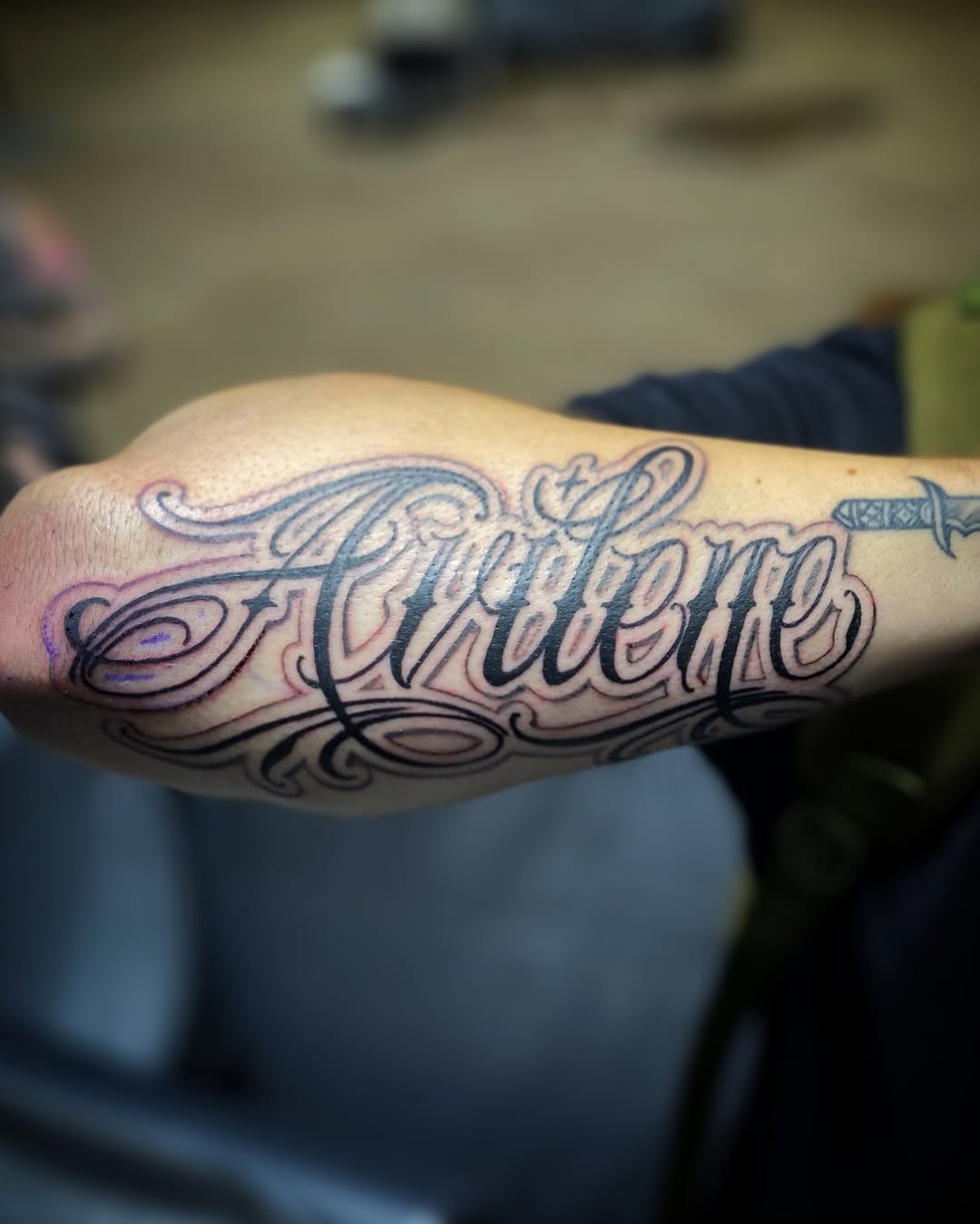 Tattoo by @josh_st_tat2 β lettering_script, chicano