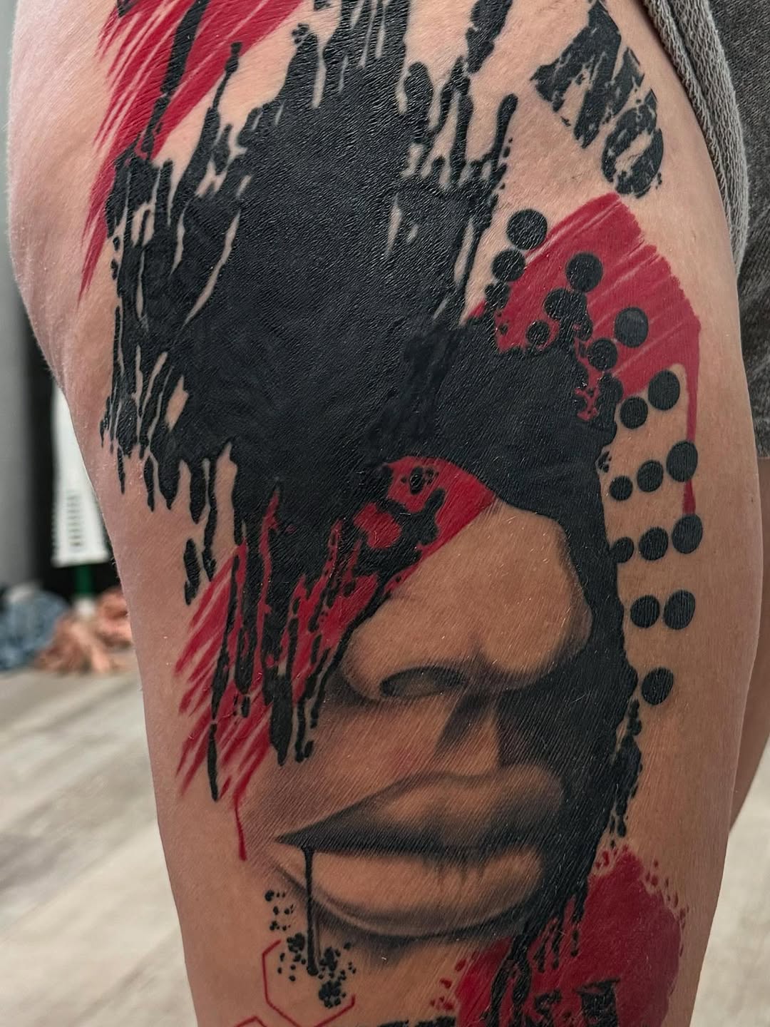 Tattoo by @bodymods_by_b — trash_polka, realism