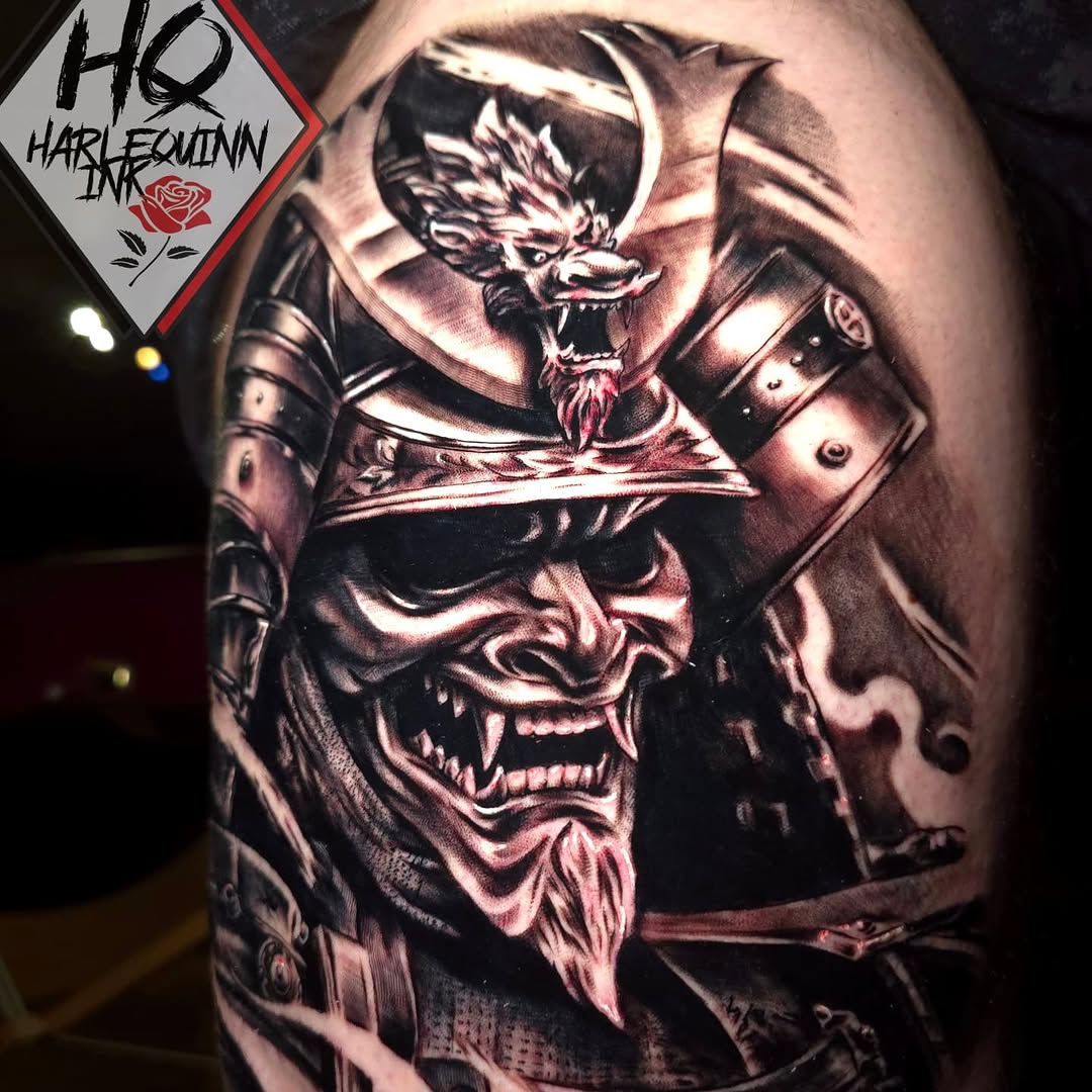 Tattoo by @harlequinn_ink — realism, black_and_grey