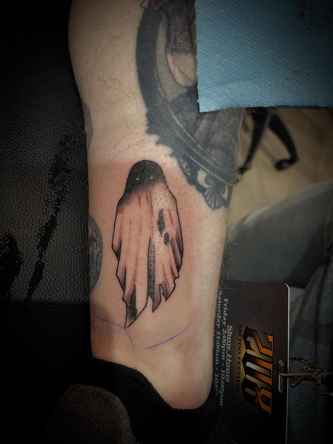 Tattoo by @scare_bear_tattoos — illustrative, black_and_grey