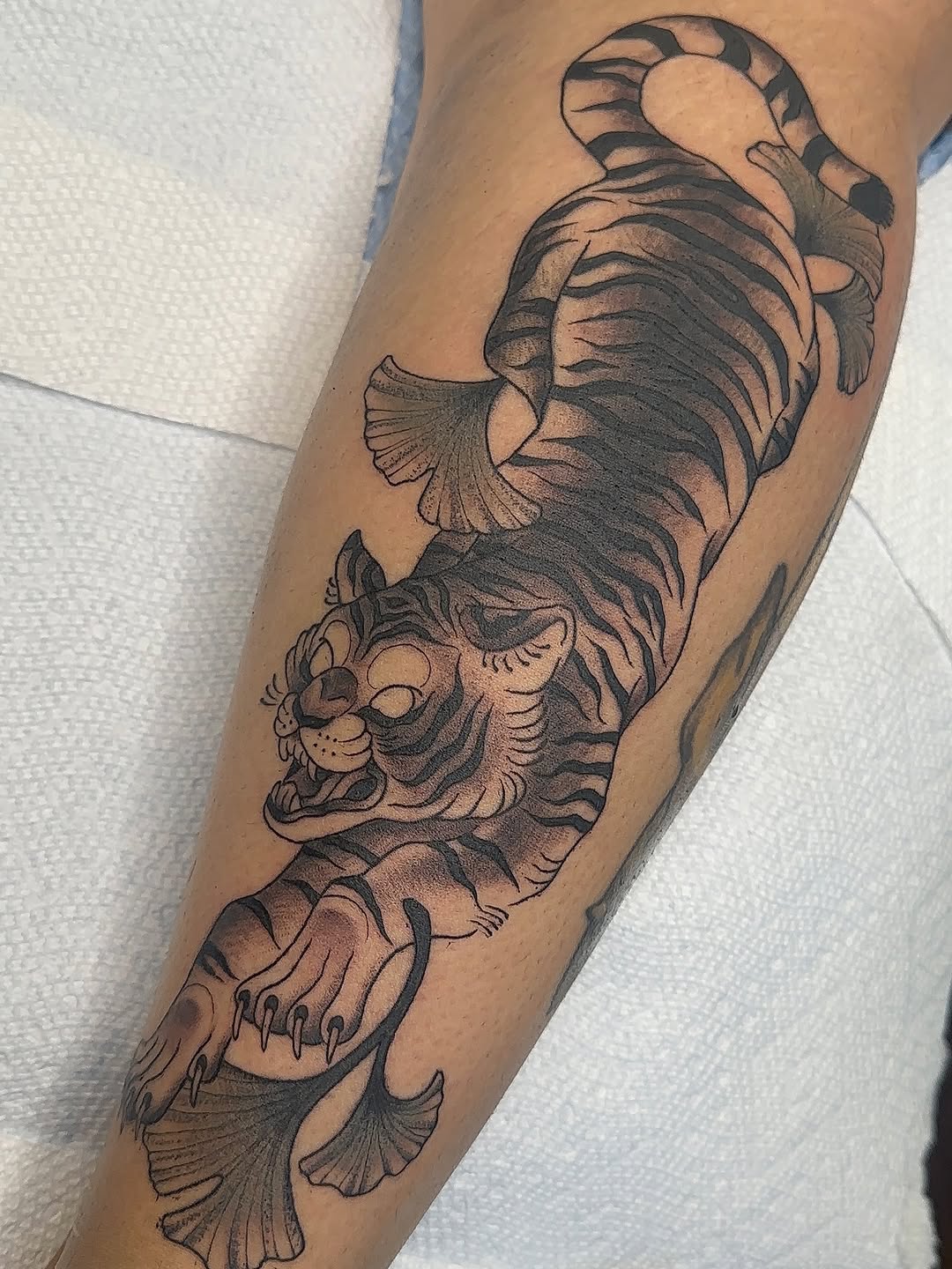 Tattoo by @caitycat.tattoos — japanese_irezumi, black_and_grey