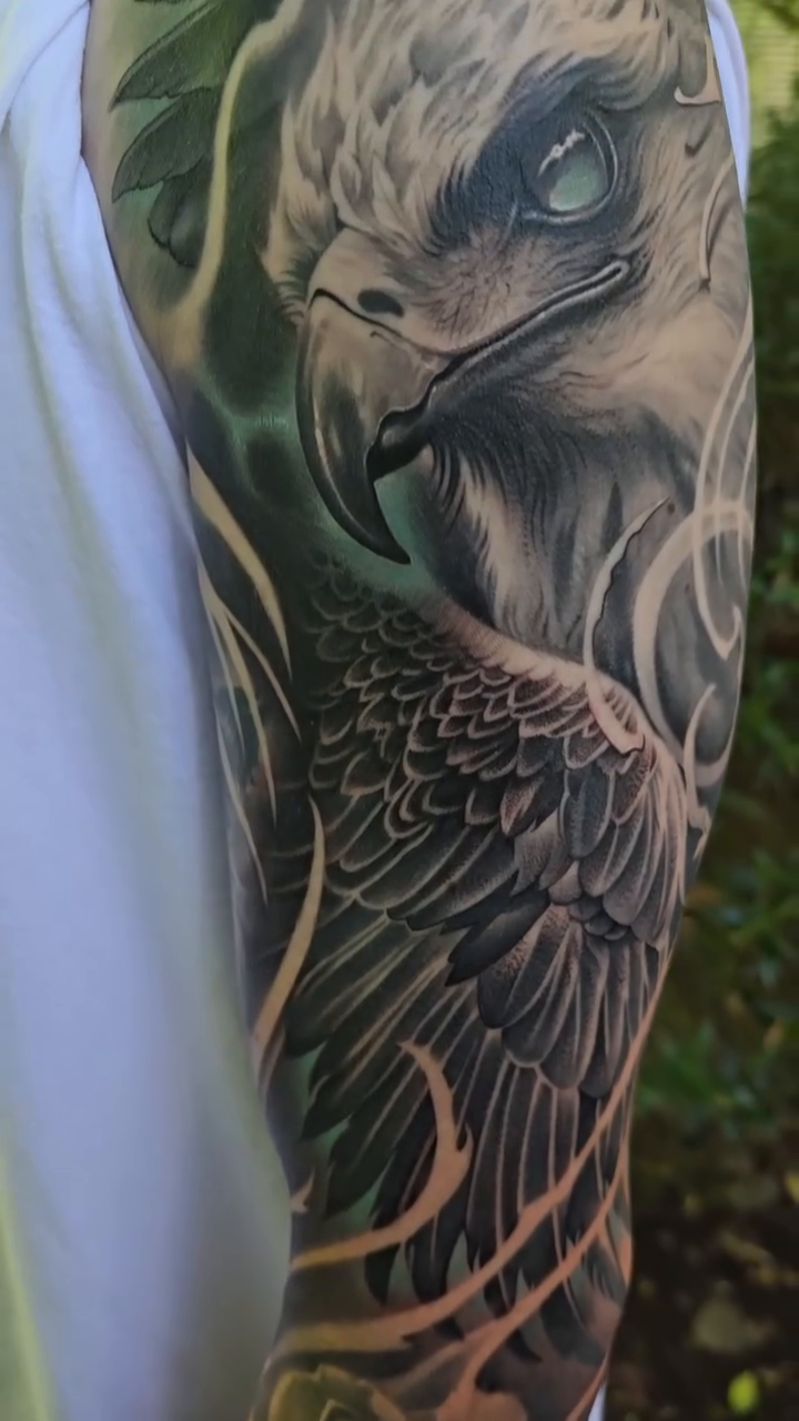 Tattoo by @gagecheesmantattoos β realism, black_and_grey