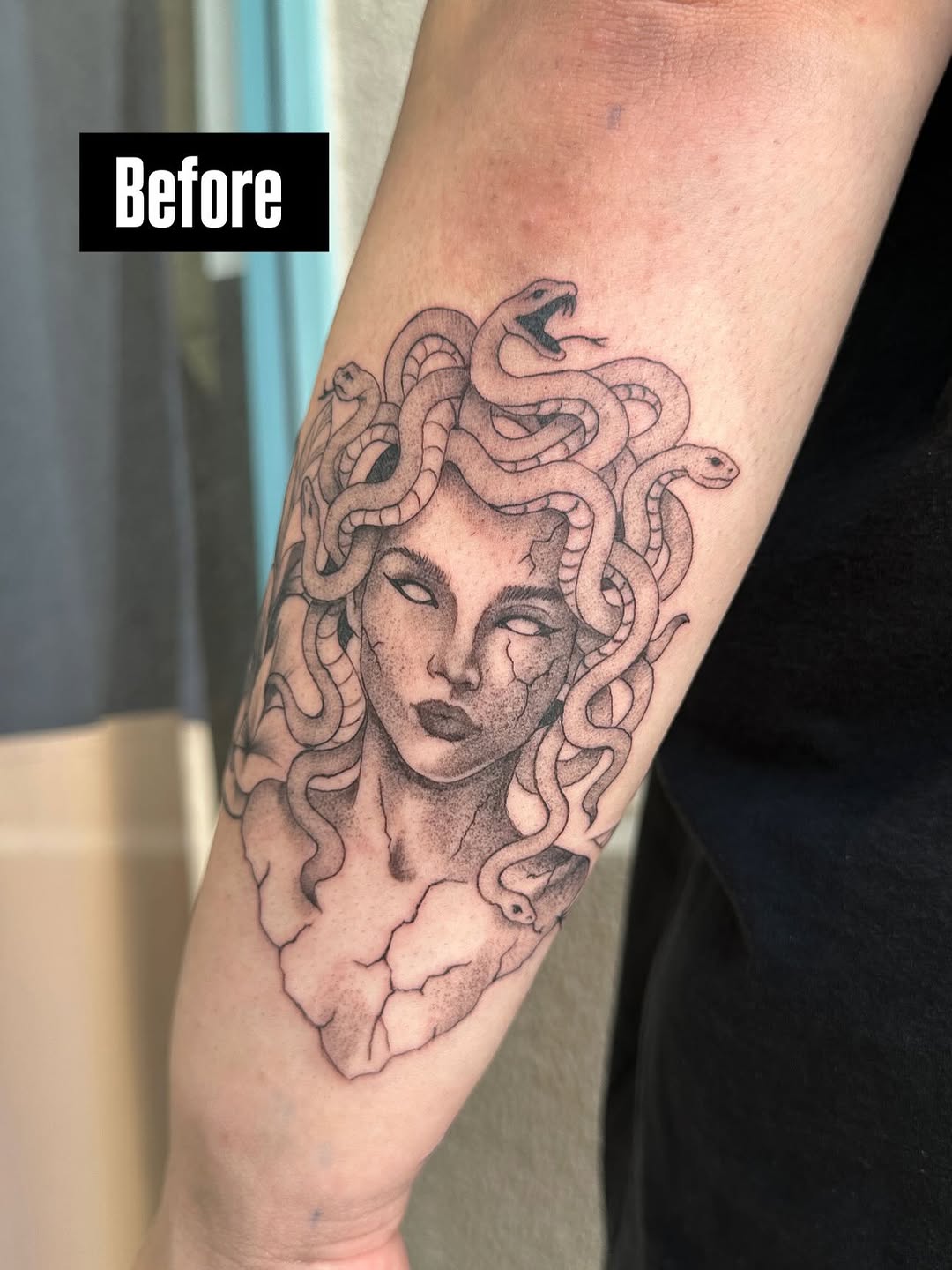 Tattoo by @xtina.inks — black_and_grey, realism