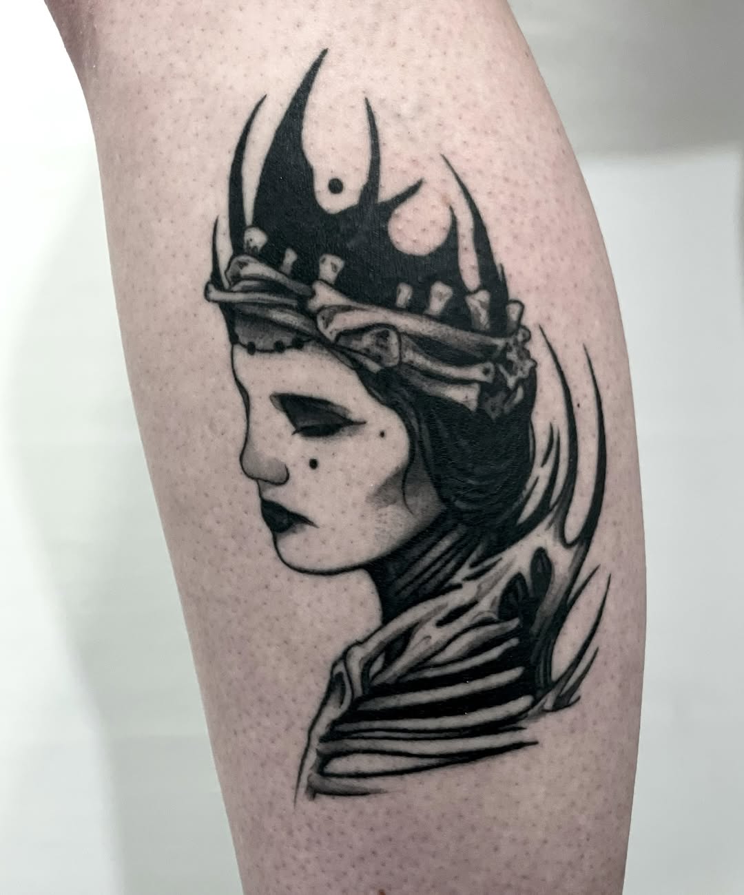 Tattoo by @ergot.tattoo — black_and_grey, dark_realism
