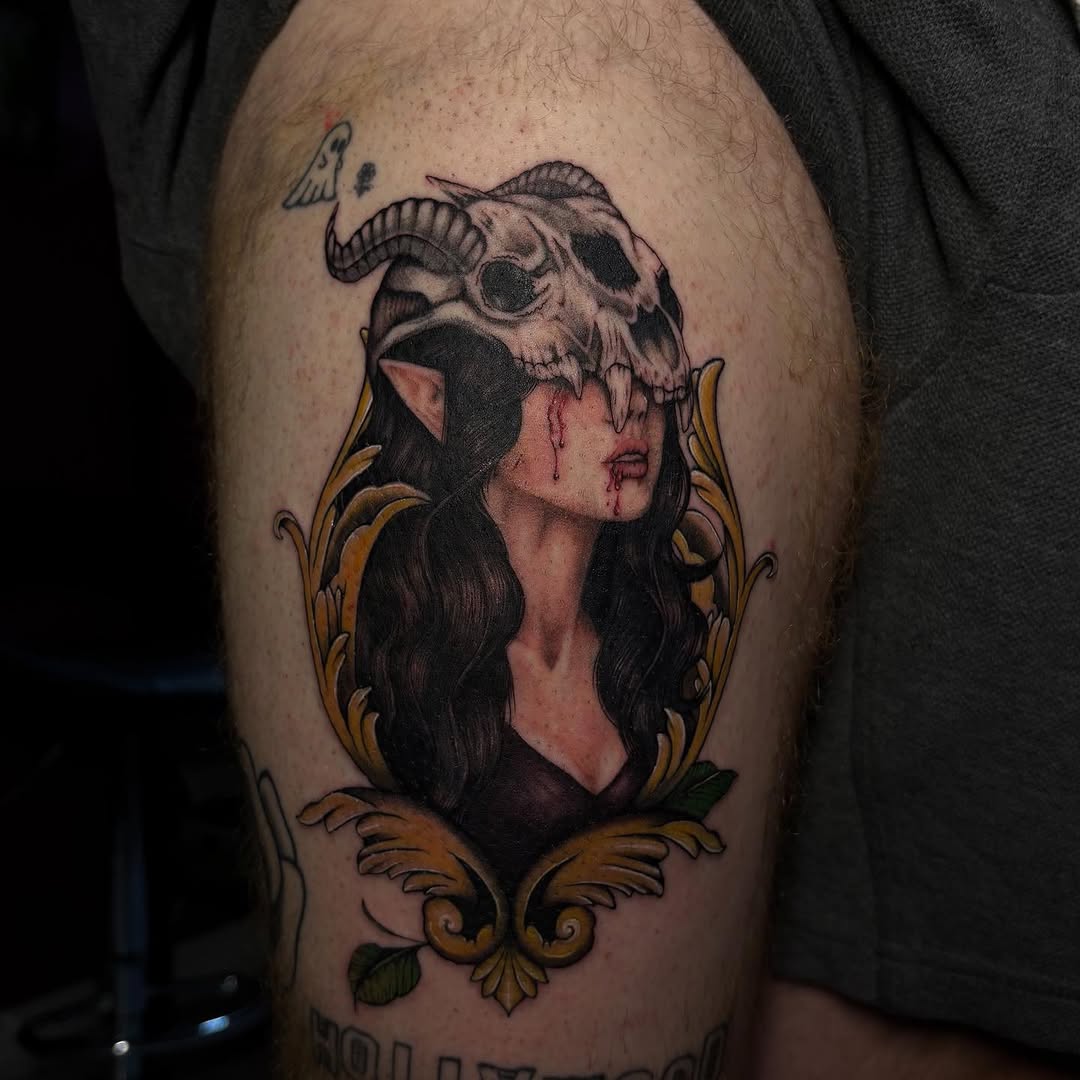Tattoo by @dandelion.roses โ dark_realism, black_and_grey