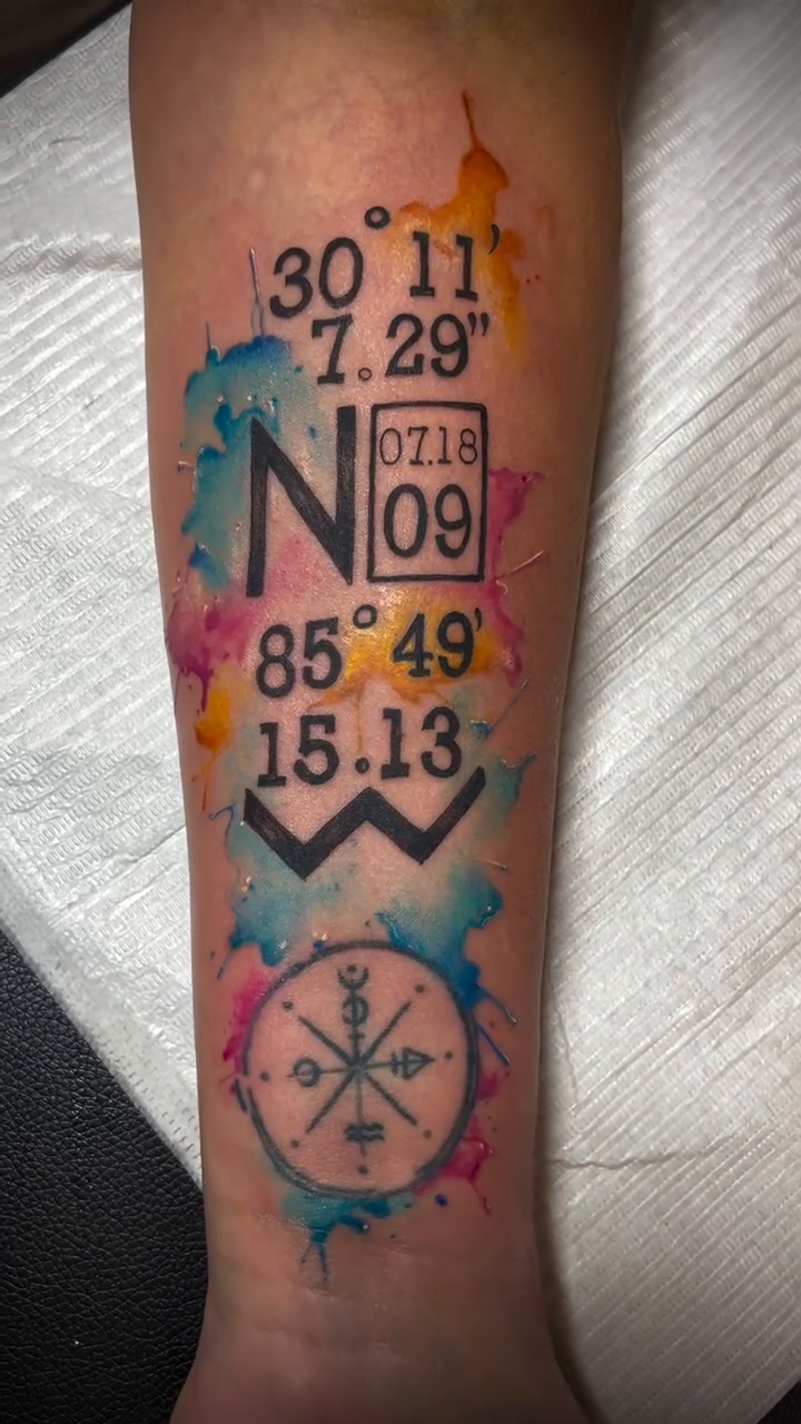 Tattoo by @tat2reign_85 โ geometric, watercolor