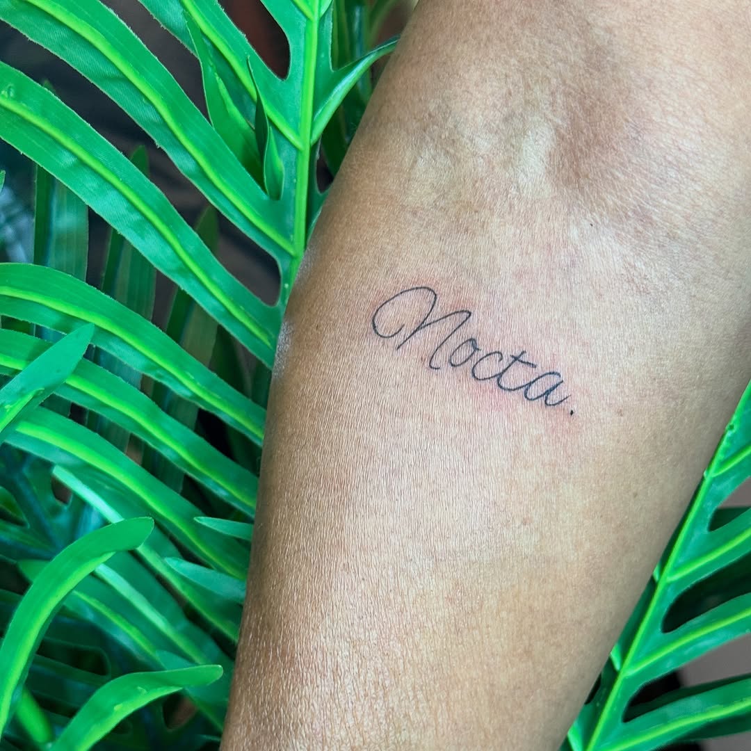 Tattoo by @inksspire — lettering_script, fine_line