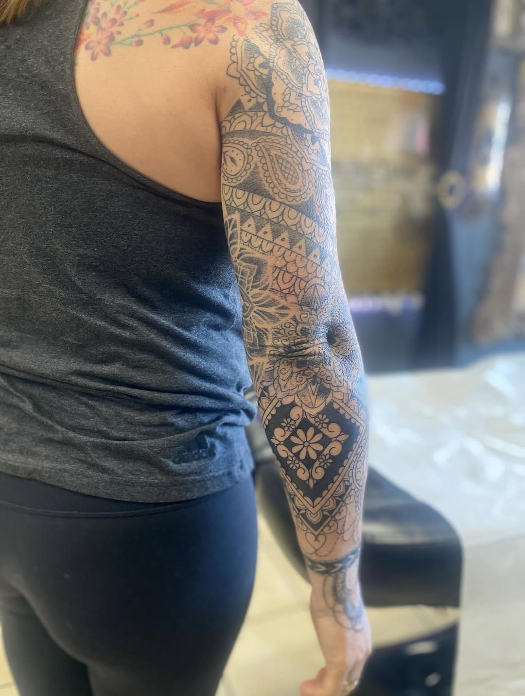 Tattoo by @fellatattoo — ornamental, dotwork