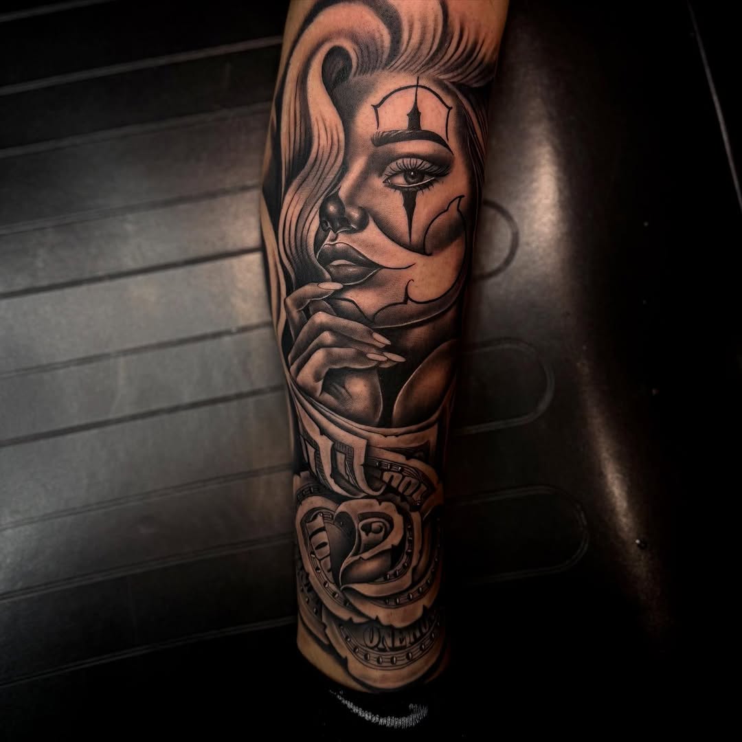 Tattoo by @nanaa.ink — chicano, realism
