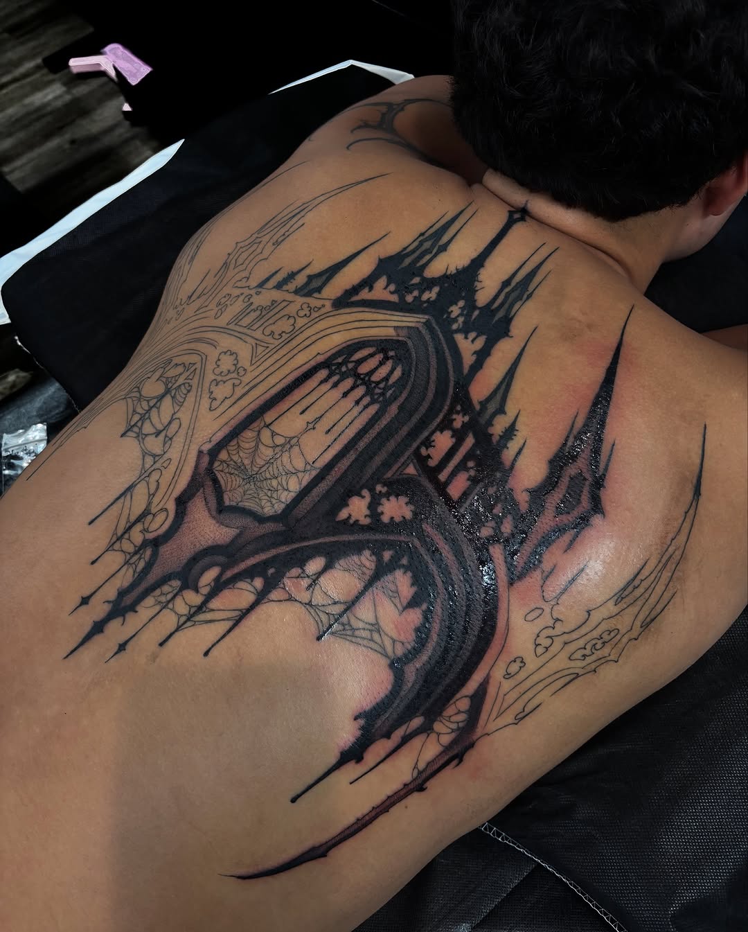Tattoo by @sofiarosetattoos — blackwork, dark_realism