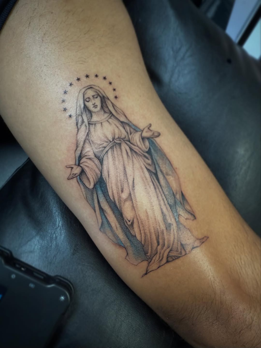 Tattoo by @tinkedtattoo — black_and_grey, realism