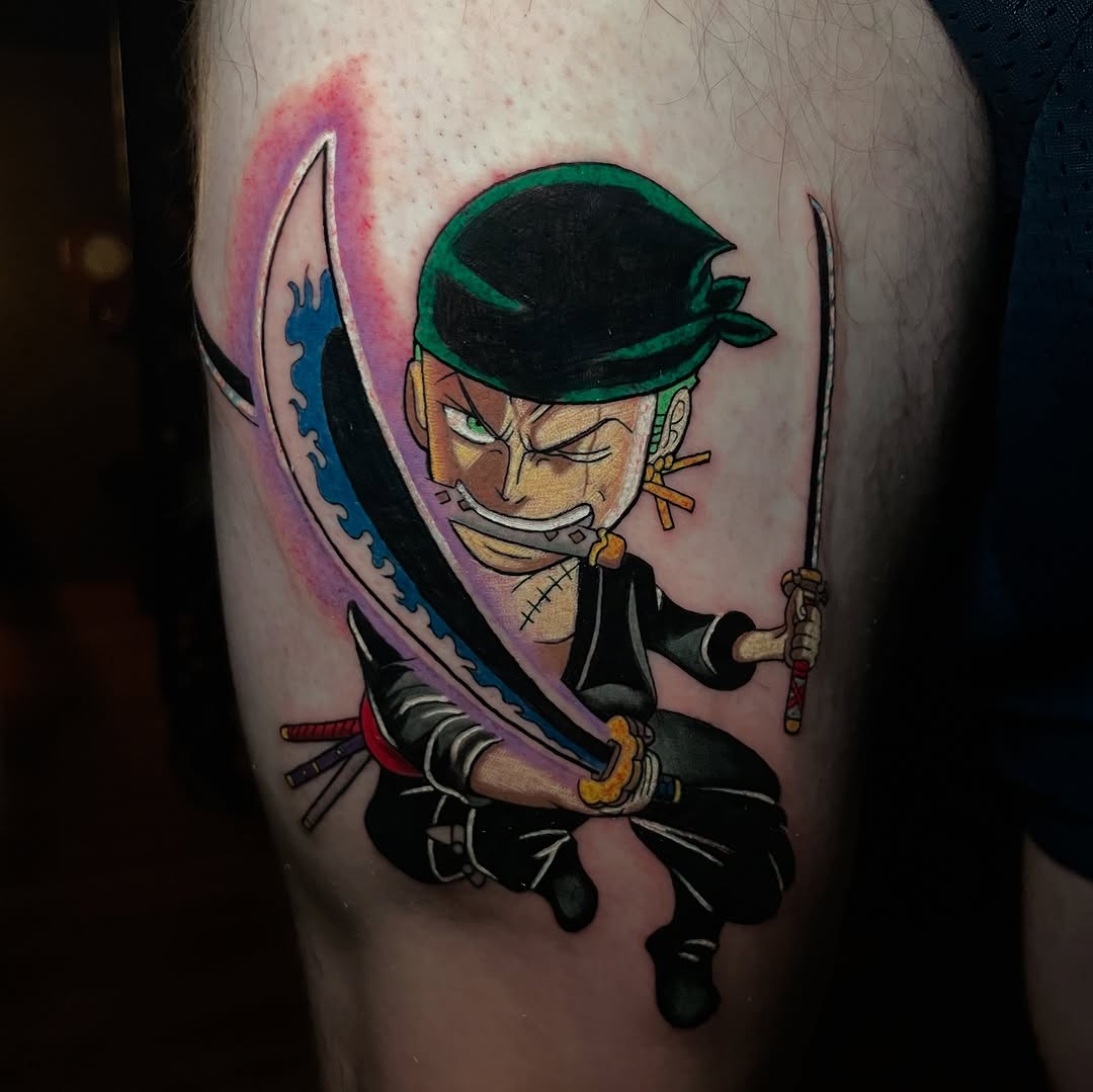 Tattoo by @zachsartwork — anime
