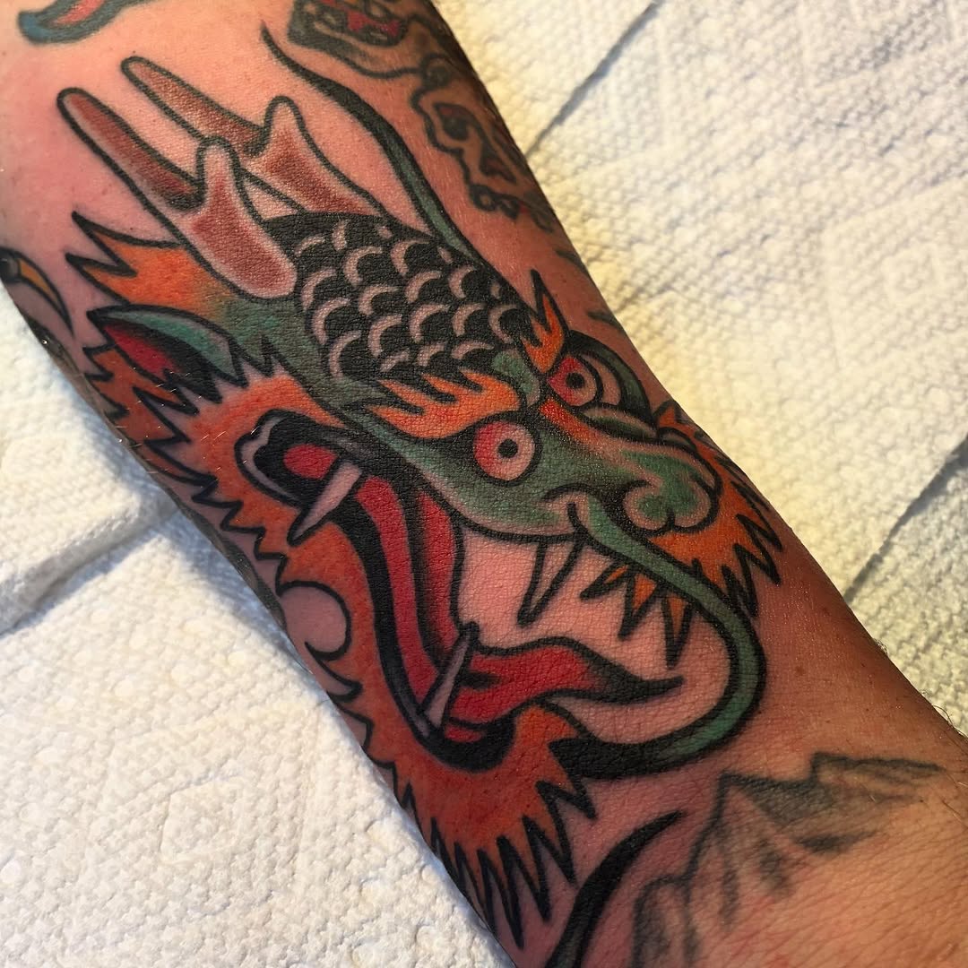 Tattoo by @mike_hudgins_ — american_traditional, japanese_irezumi
