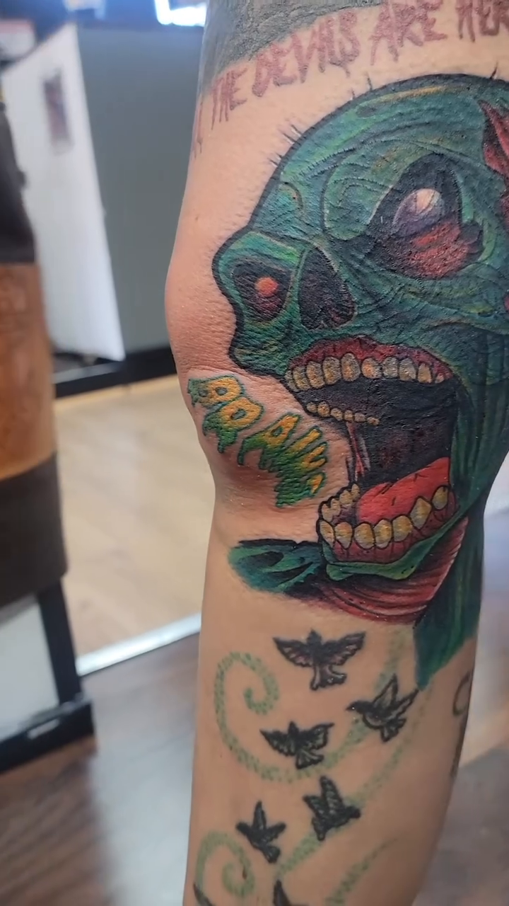 Tattoo by @painforsaletattooing_ — dark_realism, trash_polka