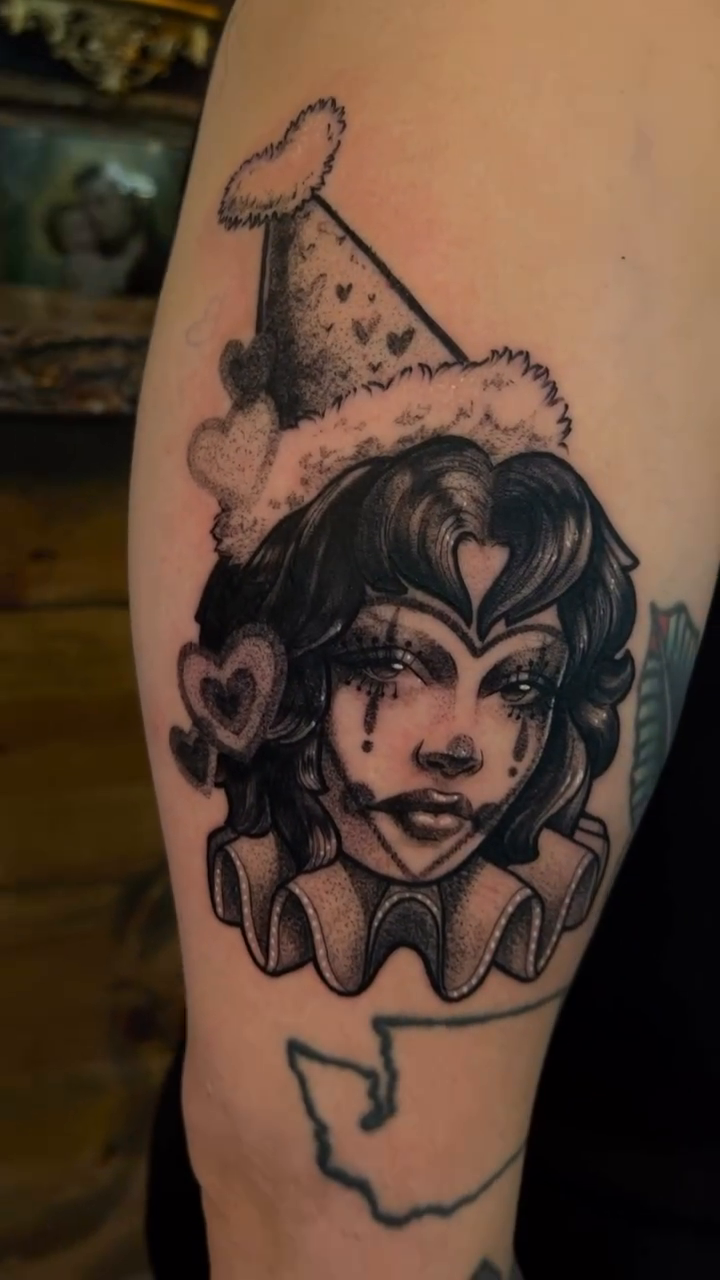 Tattoo by @judes_draws — black_and_grey, neo_traditional