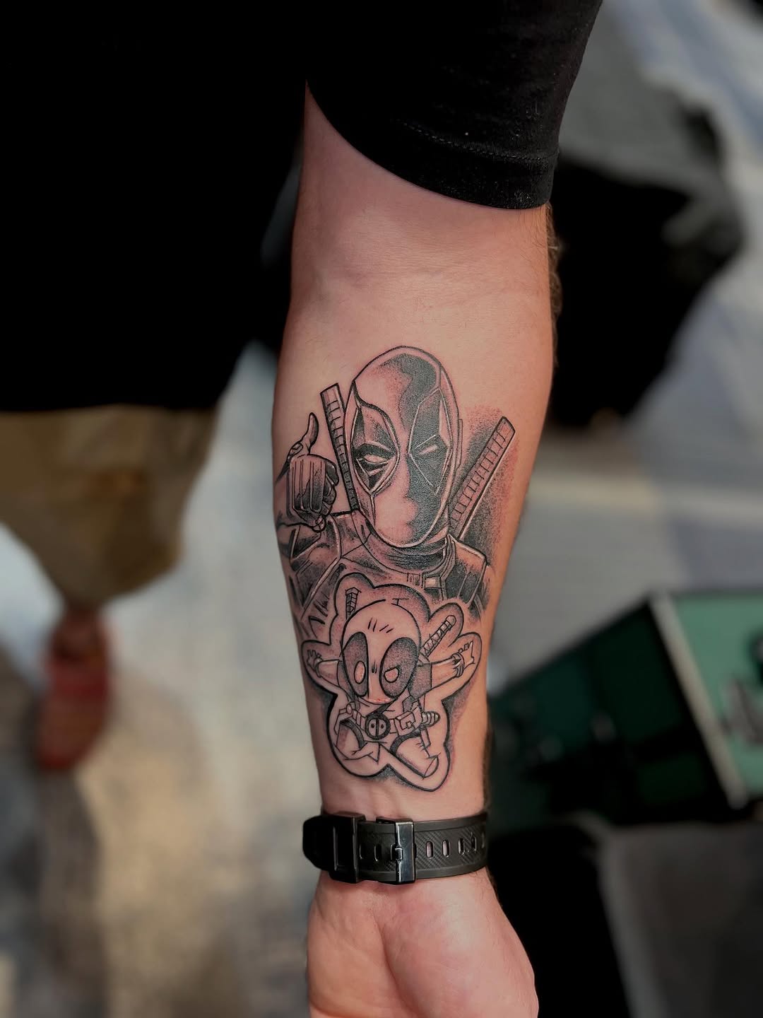 Tattoo by @andrewwatkinstattoos — anime, black_and_grey