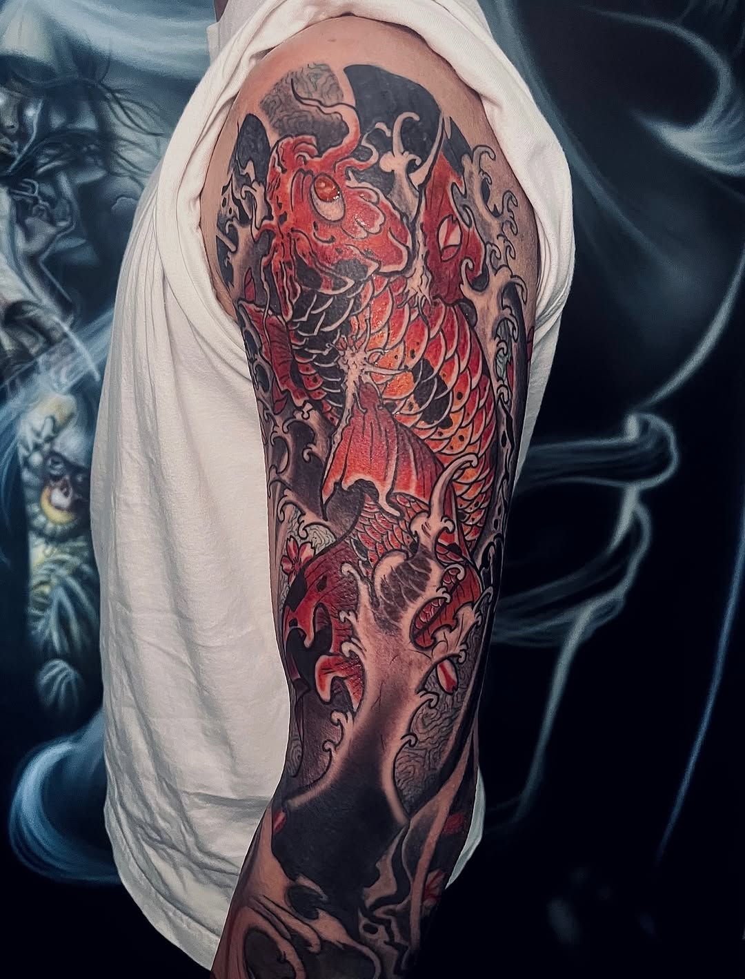 Tattoo by @gat_ink — japanese_irezumi, black_and_grey