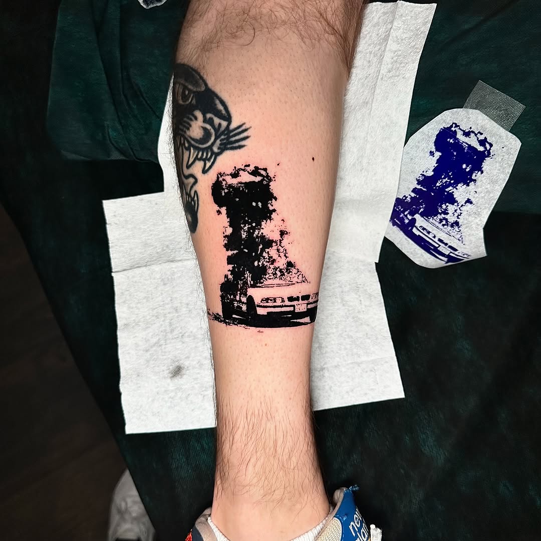 Tattoo by @matthew.hall.tattoo — black_and_grey, trash_polka