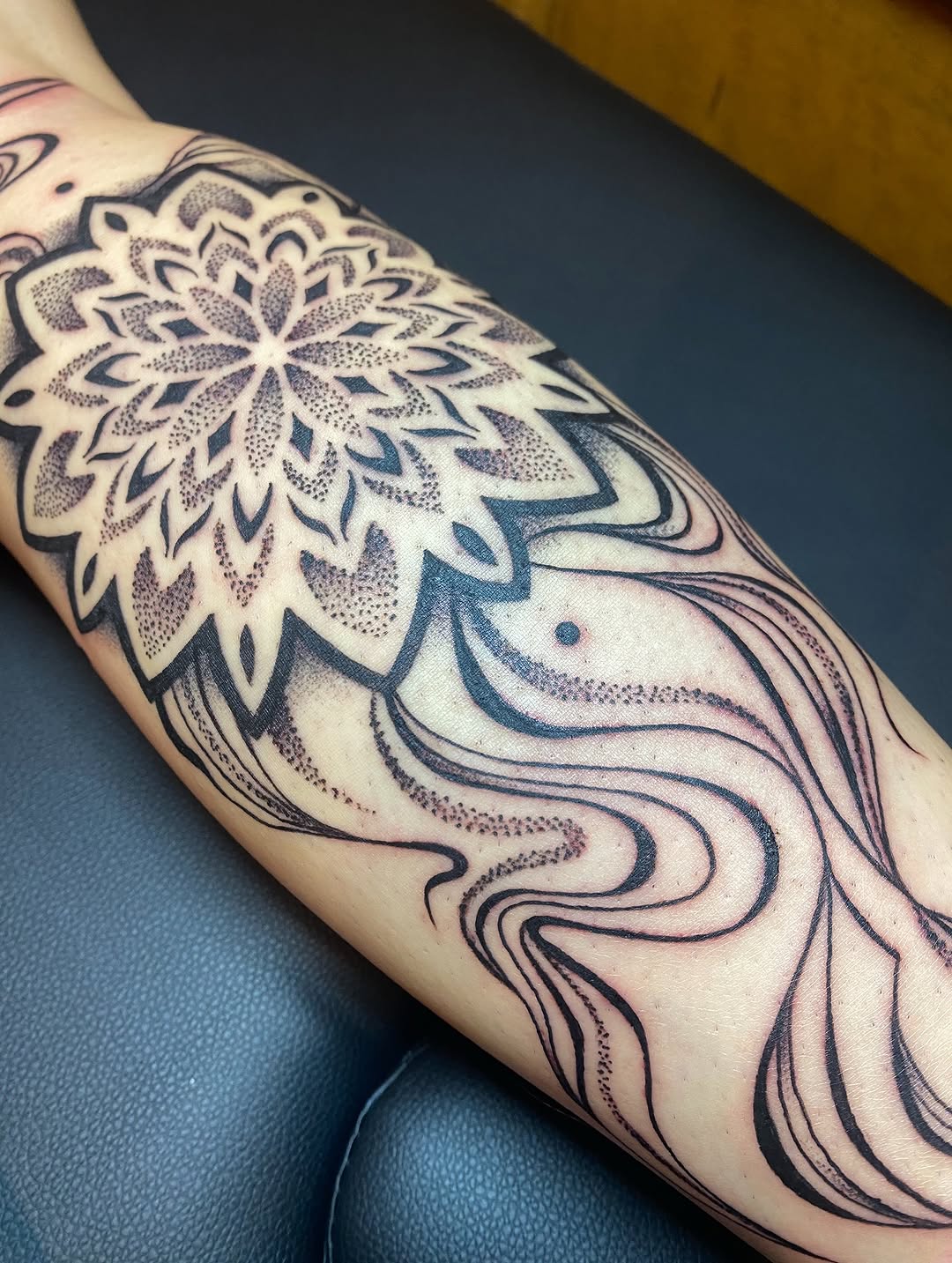 Tattoo by @skins_aj — dotwork, geometric