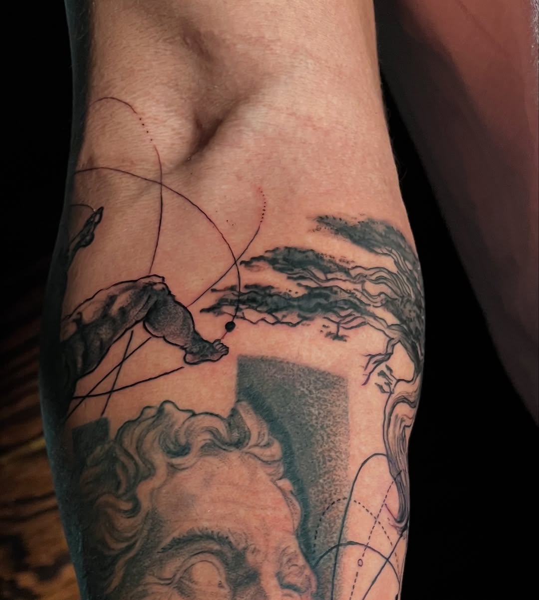 Tattoo by @zurdtauroink — black_and_grey