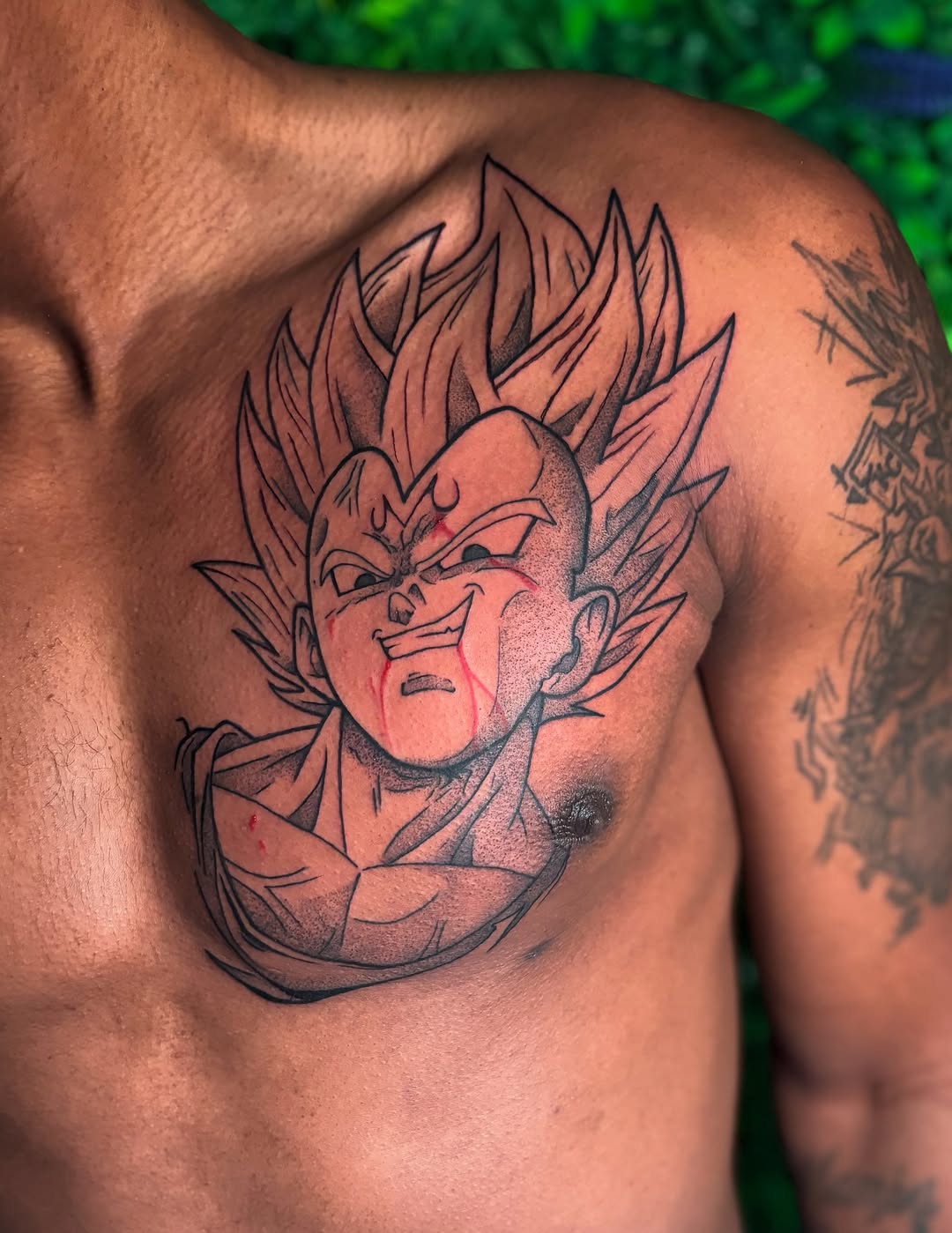 Tattoo by @inked.by.kiwiii โ anime, black_and_grey