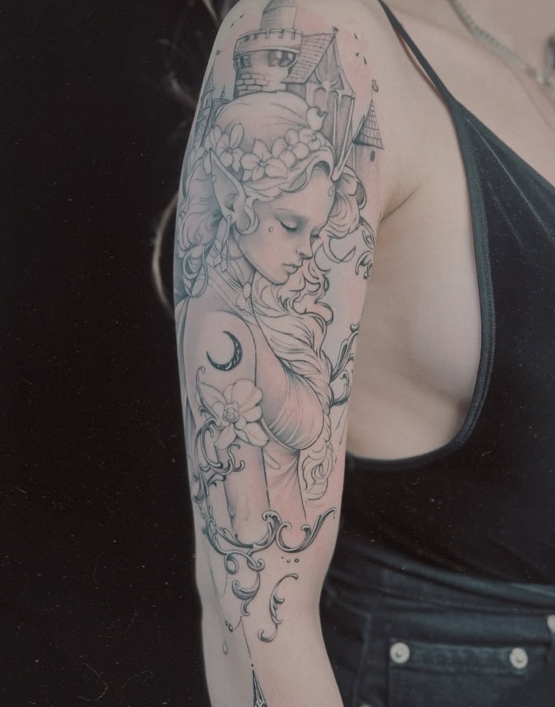 Tattoo by @apologies_tattoo_studios — illustrative, black_and_grey