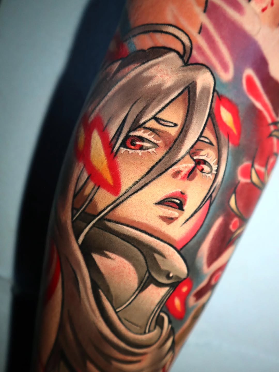 Tattoo by @jojo.mojo.tattoos — anime, trash_polka