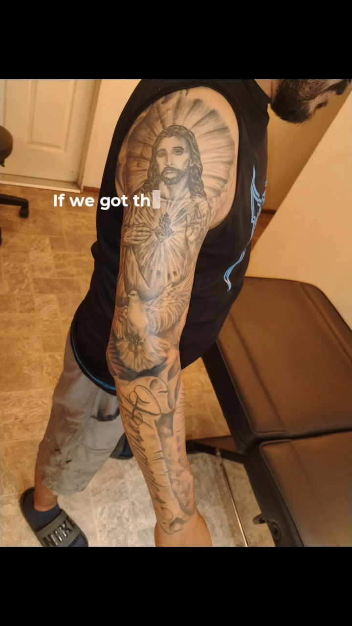 Tattoo by @prolifictattooart — black_and_grey, realism